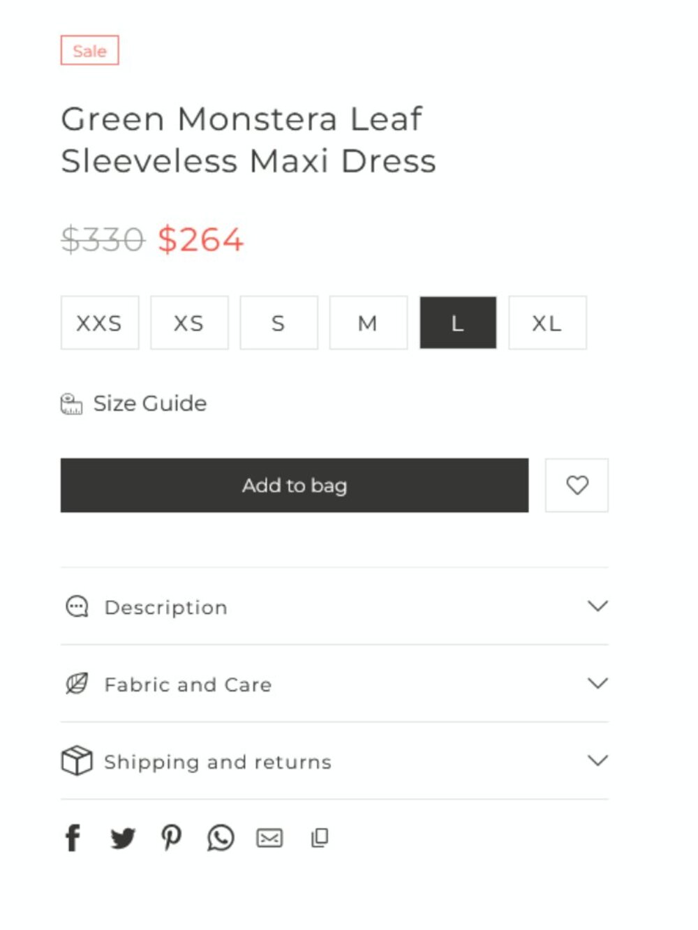 Farm Rio green monstera leaf sleeveless maxi dress XL - Picture 6 of 7